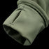 Close-up of the cuff on a Condor Alpha Fleece Jacket in green, highlighting the stitching detail and soft texture of the sleeve.